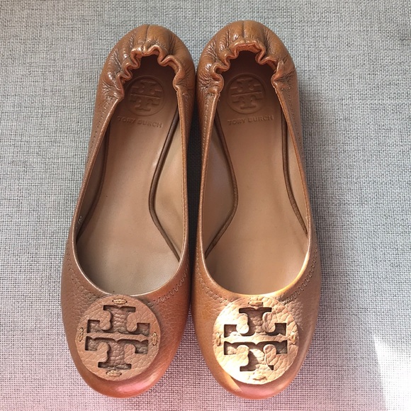camel leather flats